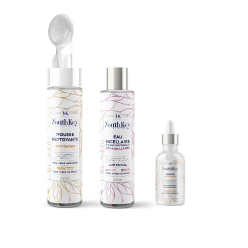 Pack Mousse Nettoyante Éclaircissante + Eau Micellaire Éclaircissante + Sérum Anti-Tâches